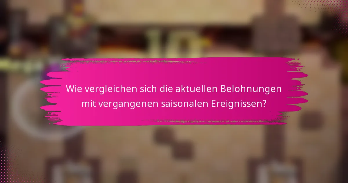 Wie vergleichen sich die aktuellen Belohnungen mit vergangenen saisonalen Ereignissen?